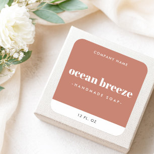 Modern minimal terracotta square product label