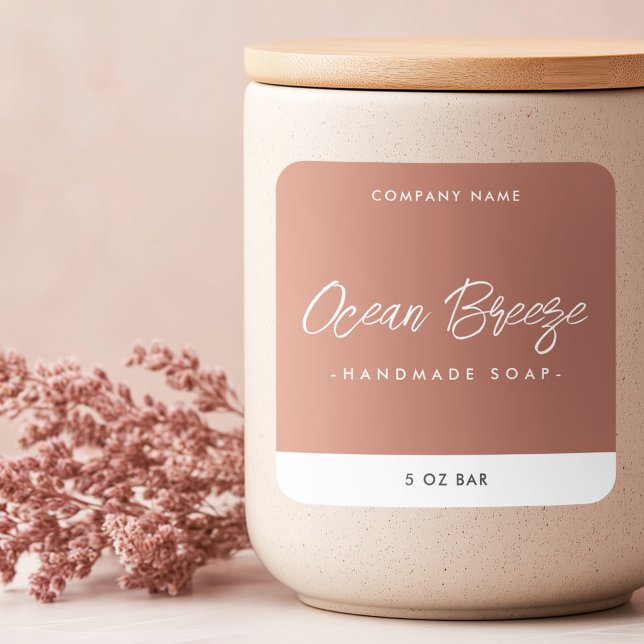 Modern minimal terracotta square product label (Modern minimal terracotta square product label)