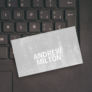 Modern Minimal Texture Grey Bold Consultant Business Card