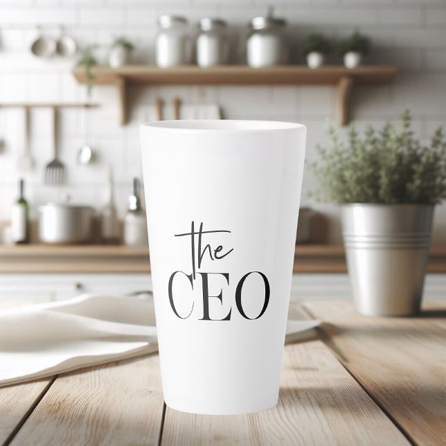 Modern Minimal The CEO Black Latte Mug (Creator Uploaded)