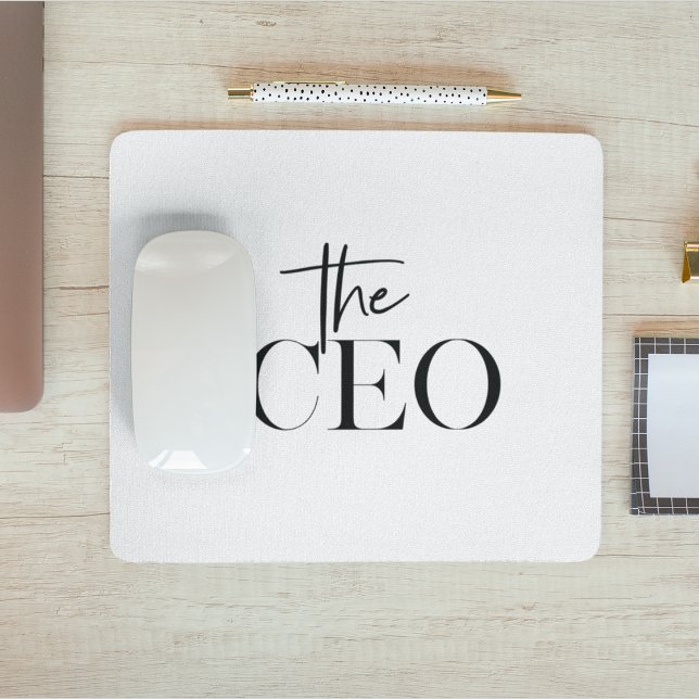 Modern Minimal The CEO Black Mouse Mat (Creator Uploaded)