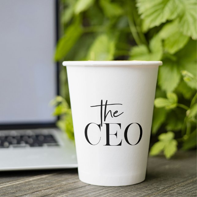 Modern Minimal The CEO Black Paper Cups (Creator Uploaded)