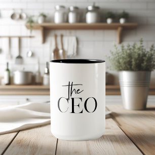 Modern Minimal The CEO Black Two-Tone Coffee Mug