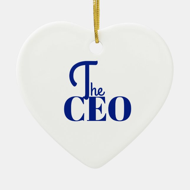 Modern Minimal The CEO Blue Ceramic Tree Decoration (Front)