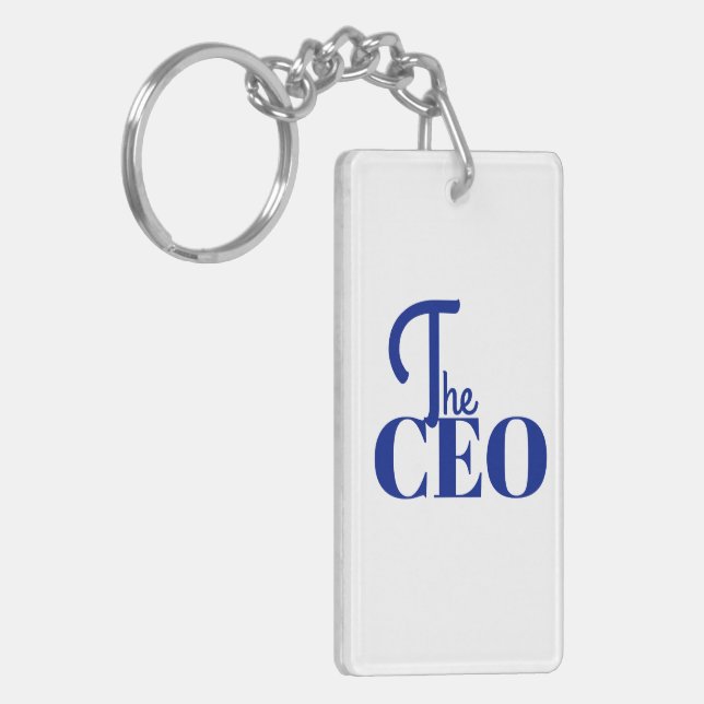 Modern Minimal The CEO Blue Key Ring (Front Left)