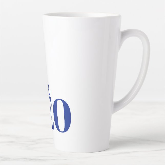 Modern Minimal The CEO Blue Latte Mug (Right)