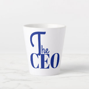 Modern Minimal The CEO Blue Latte Mug