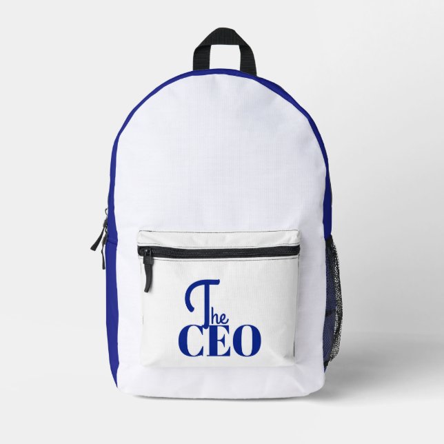 Modern Minimal The CEO Blue Printed Backpack (Front)