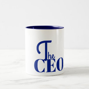 Modern Minimal The CEO Blue Two-Tone Coffee Mug