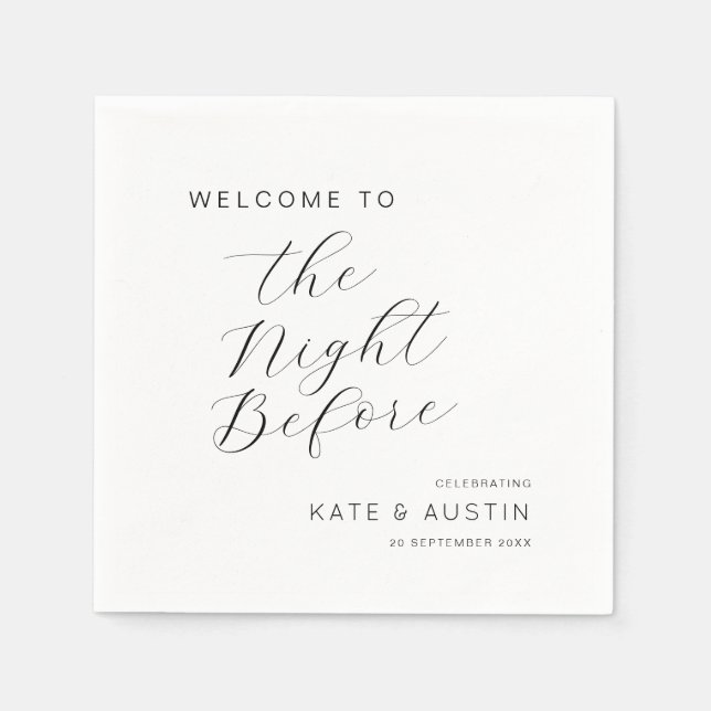 Modern Minimal the Night Before Napkin (Front)
