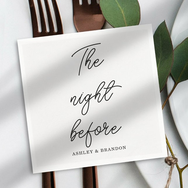 Modern Minimal The Night Before Napkins (Creator Uploaded)