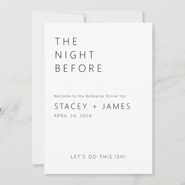 Modern Minimal | The Night Before Rehearsal Dinner Invitation (Front)