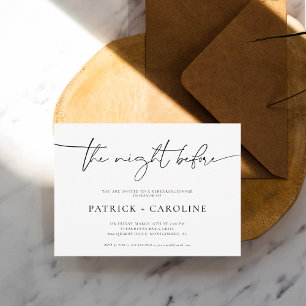 Modern Minimal   The Night Before Rehearsal Dinner Invitation