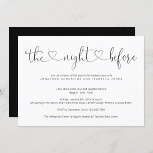 Modern Minimal The Night Before Rehearsal Dinner Invitation