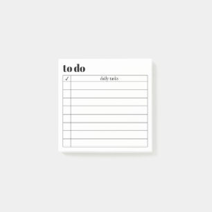 Modern Minimal To Do List Post-It® Notes, 3" x 3" Post-it Notes