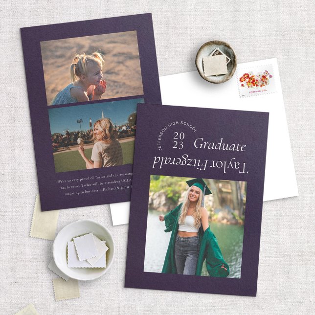 Modern Minimal Trendy Photo Grad Announcement (Creator Uploaded)