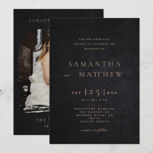 Modern Minimal Trendy Photo Wedding Invitation