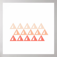 Modern Minimal Triangle Pattern in Ombre Coral