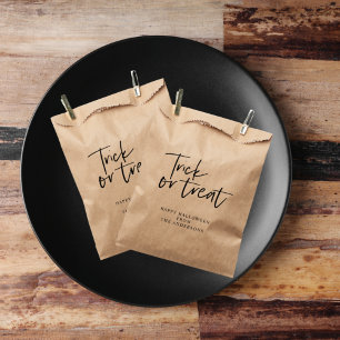 Modern Minimal Trick And Treat   Happy Halloween Favour Bags