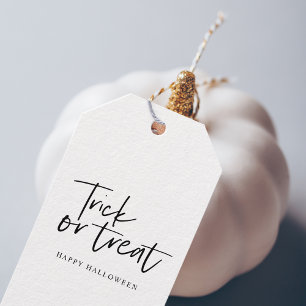 Modern Minimal Trick And Treat   Happy Halloween Gift Tags