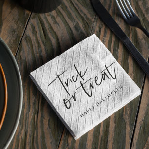 Modern Minimal Trick And Treat   Happy Halloween Napkin