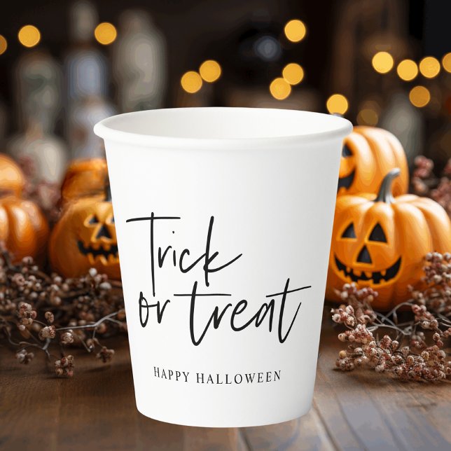 Modern Minimal Trick And Treat | Happy Halloween Paper Cups (Creator Uploaded)