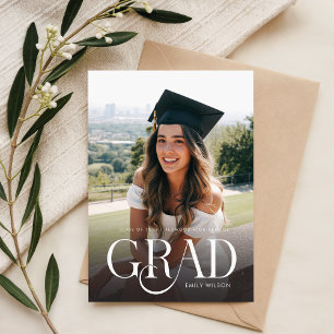 Modern Minimal Two Photo Graduation Party Invitation