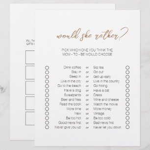 Modern Minimal Two-Sided Bingo Baby Shower Games