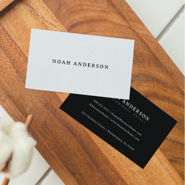 Modern Minimal Type Black and White Business Card (Creator Uploaded)