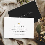 Modern Minimal Typewriter Gold Heart Vow Renewal Save The Date<br><div class="desc">This simple Save the Date card for your vow renewal shines with simplicity. Modern typewriter typography and accented by a delicate heart in (printed) gold,  this is minimalist and yet so elegant.</div>