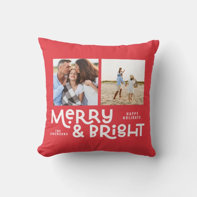 Modern minimal typography 2  photo Christmas   Cushion (Front)