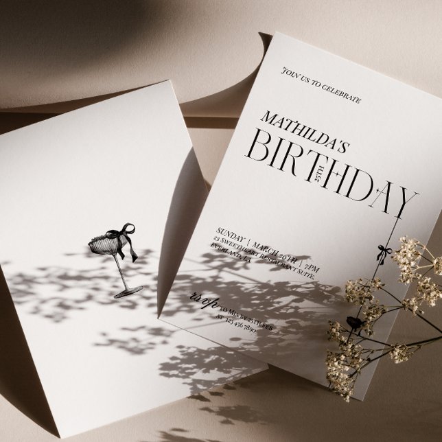 Modern Minimal typography Birthday Invitation (Creator Uploaded)