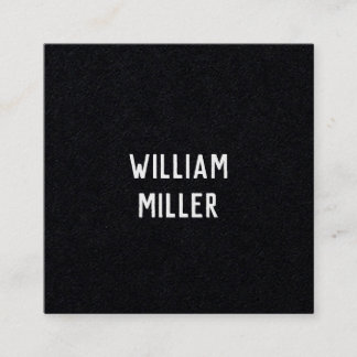 Modern Minimal Typography Black Paper Square Square Business Card