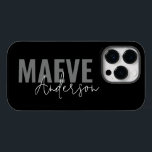 Modern minimal typography black white elegant Case-Mate iPhone 14 pro case<br><div class="desc">Modern minimal typography black white elegant simple unique personalised phone case design.</div>