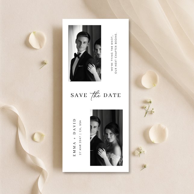 Modern Minimal Typography Bookmark Photo Wedding Save The Date (Creator Uploaded)