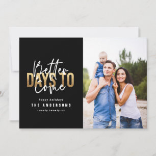 Modern minimal typography chic gold Christmas Holiday Card