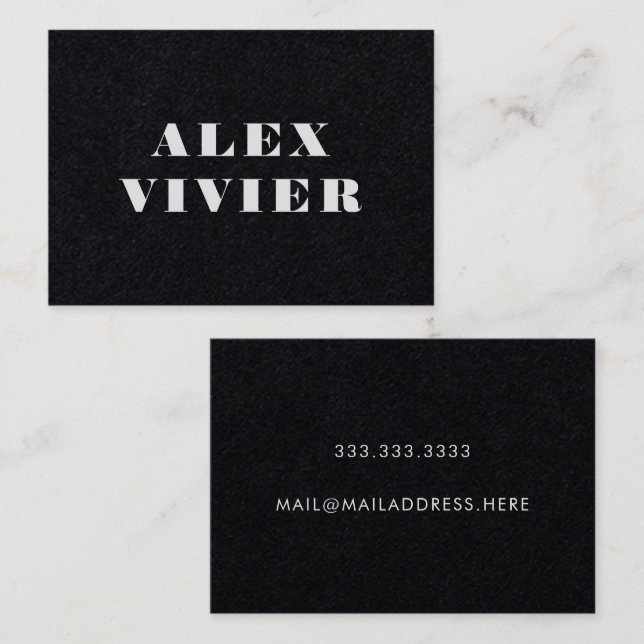 Modern Minimal Typography Deep Black Business Card (Front/Back)
