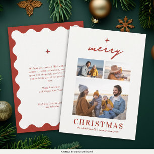Modern Minimal Typography Family Photo Christmas Holiday Card