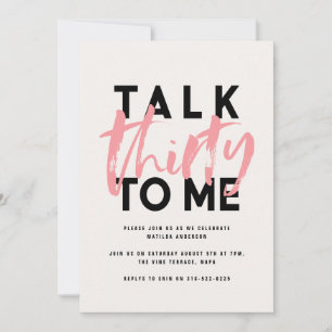 Modern minimal typography girly pink 30th