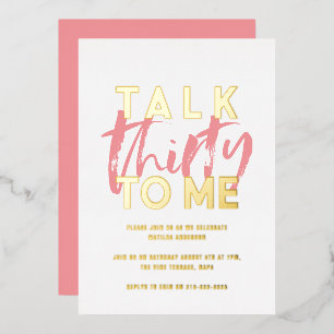 Modern minimal typography girly pink 30th