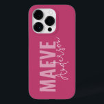 Modern minimal typography girly pink elegant Case-Mate iPhone 14 pro case<br><div class="desc">Modern minimal typography girly pink and white elegant simple unique personalised phone case design.</div>