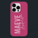 Modern minimal typography girly pink elegant Case-Mate iPhone 14 pro case<br><div class="desc">Modern minimal typography girly pink and white elegant simple unique personalised phone case design.</div>