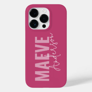 Modern minimal typography girly pink elegant Case-Mate iPhone 14 pro case