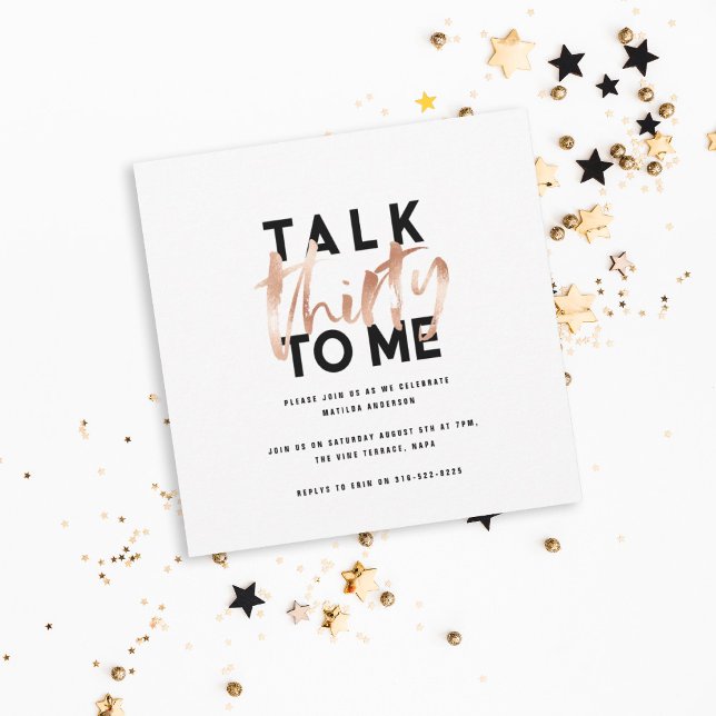 Modern minimal typography girly rose gold 30th (Creator Uploaded)