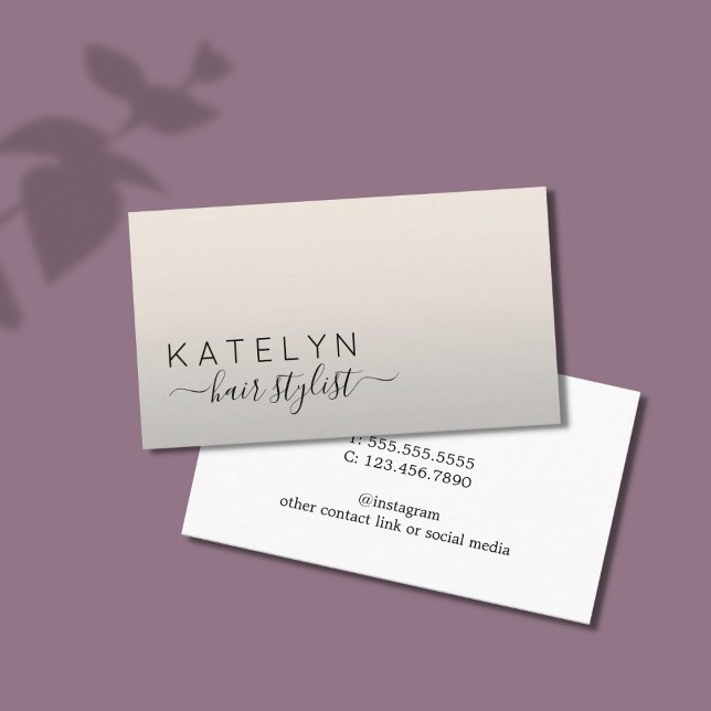 Modern Minimal Typography Hair Stylist Business Card (Creator Uploaded)
