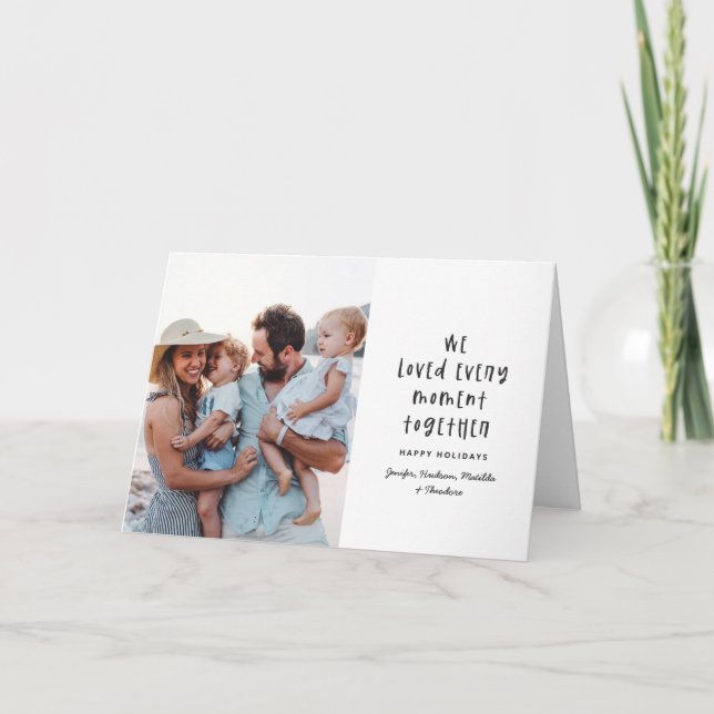 Modern, minimal typography holiday family photo (Front)
