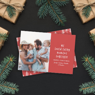 Modern, minimal typography holiday family photo