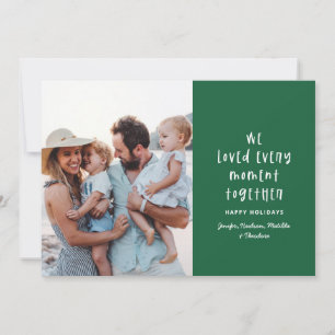 Modern, minimal typography holiday family photo