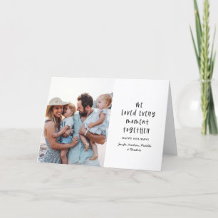 Modern, minimal typography holiday family photo card