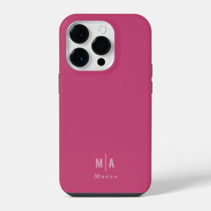 Modern minimal typography monogram girly pink iPhone 14 pro case